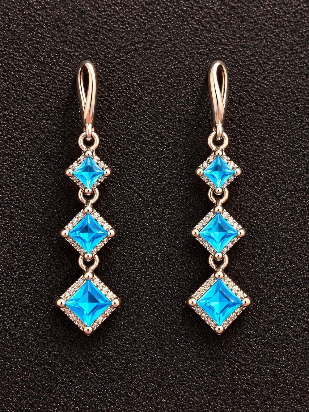 Blue Stone Dangle Earrings